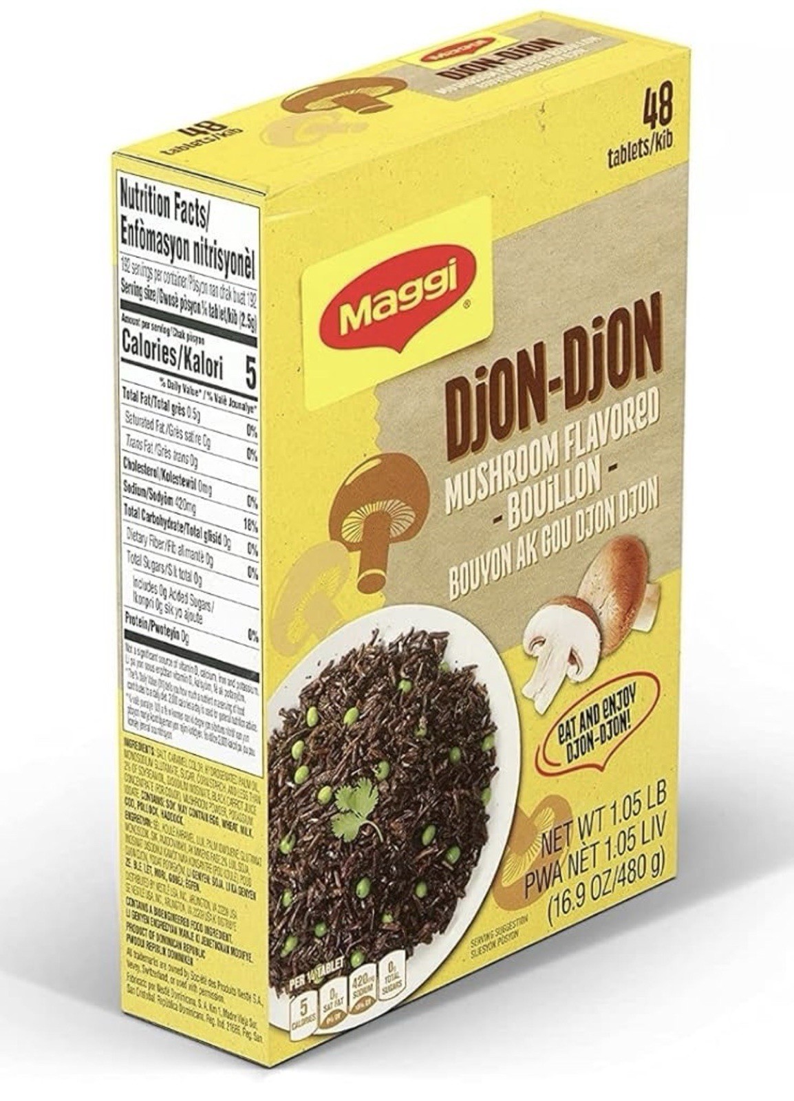 Maggi Djon-Djon Mushroom Flavored Bouillon Tablets 48 Pack 480g