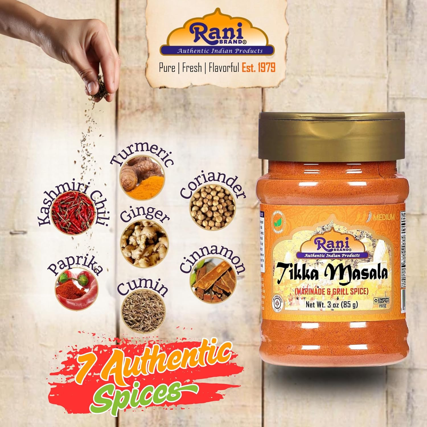 Rani Tikka Masala Indian 7-Spice Blend 3Oz (85G) PET Jar ~ All Natural | Salt-Fr