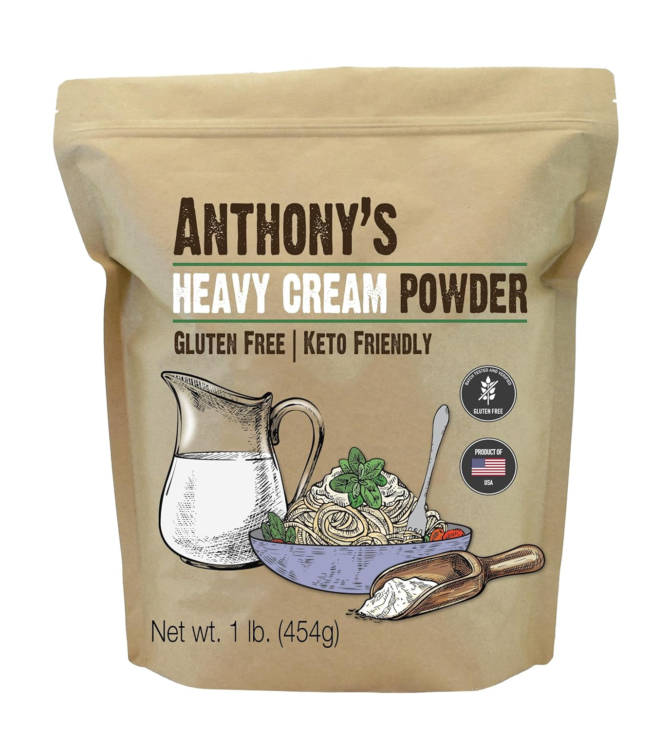 Anthony’S Heavy Cream Powder, 1 Lb, Gluten Free, Non-Gmo, Keto Friendly, Product