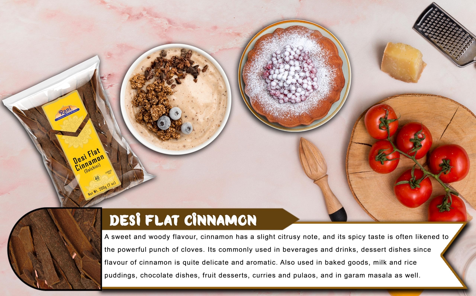 Rani Desi (Dalchini) Flat Cinnamon 7oz (200g)