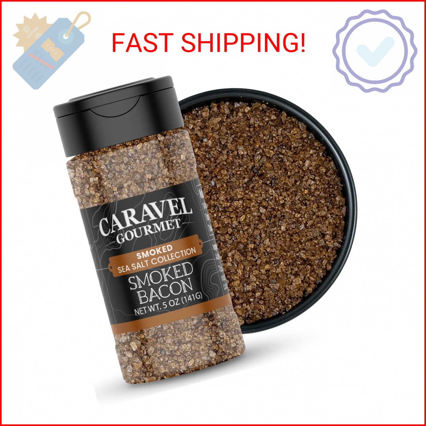 Smoked Bacon Salt for Cooking or Finishing – Natural and Flavorful Alderwood Smo