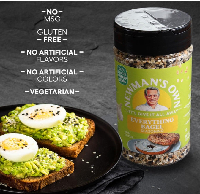 Newman’s Own Everything Bagel Seasoning, No MSG, Gluten Free All-Purpose Spices