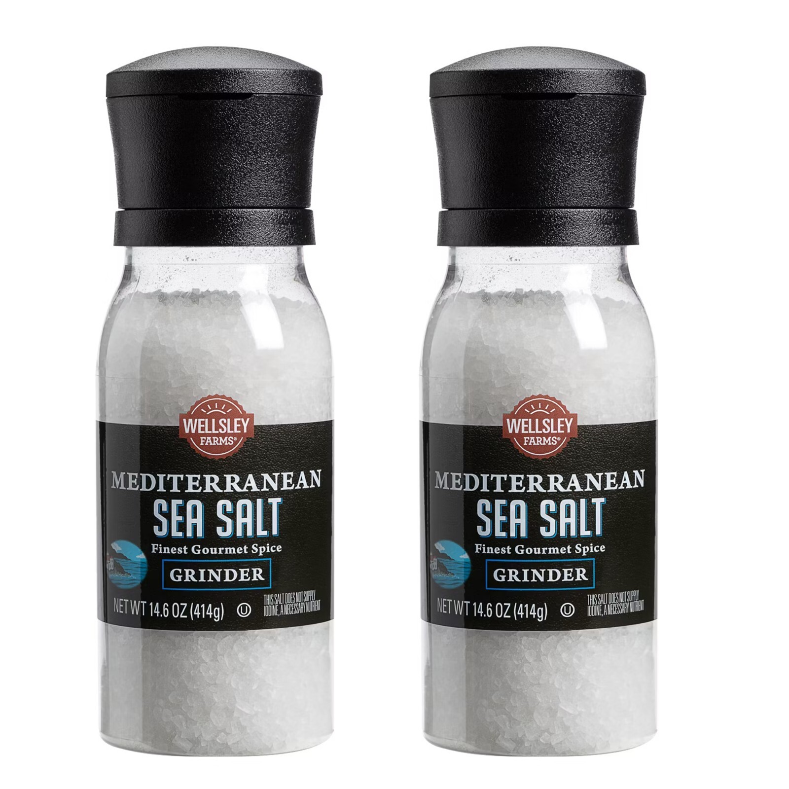 pk 2, Wellsley Farms Mediterranean Salt Grinder, 14.6 oz. (Not For California)
