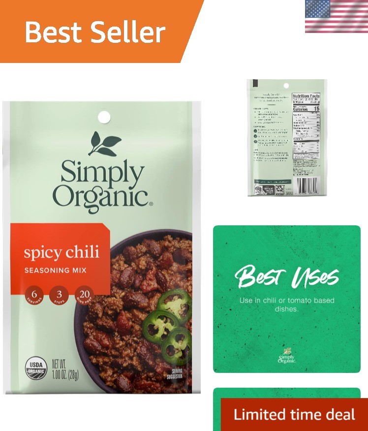 12-Pack Organic Spicy Chili Seasoning – Bold Flavor, No Artificial Ingredients
