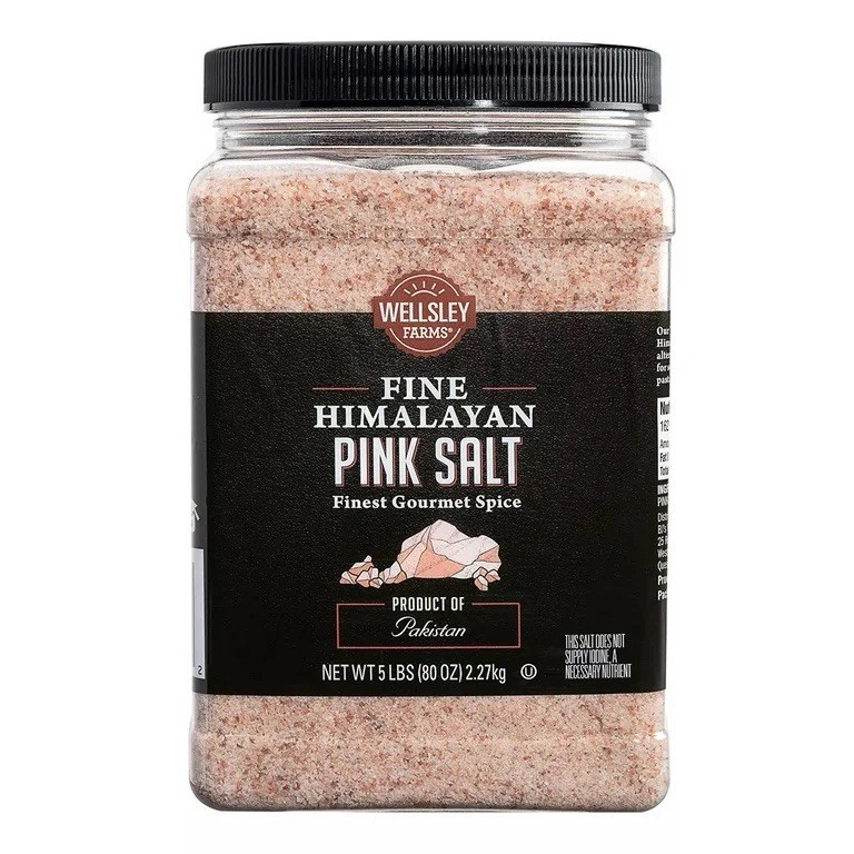 Wellsley Farms Fine Himalayan Pink Salt 5 lbs Finest Gourmet Spice Fast Shipping
