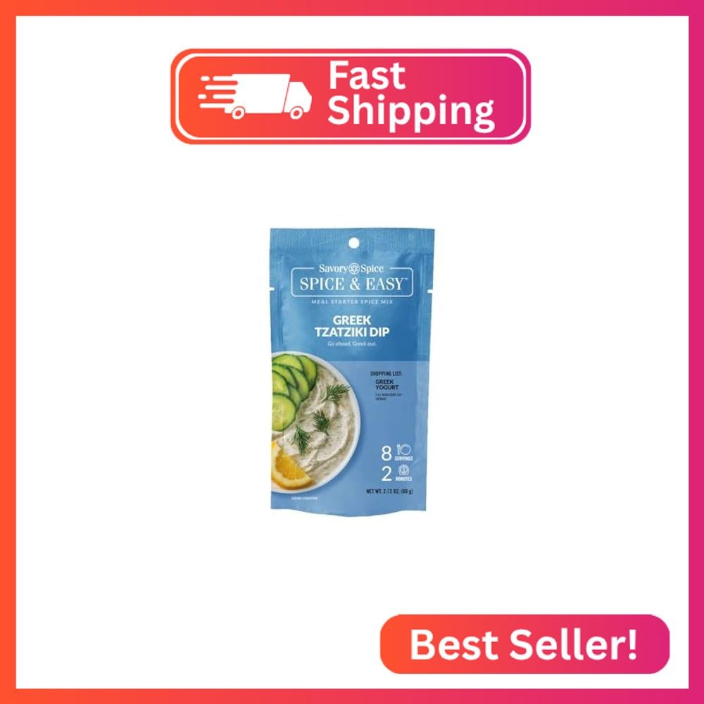Savory Spice Greek Tzatziki Dip Mix – Tzatziki Seasoning Packet with Cucumber –