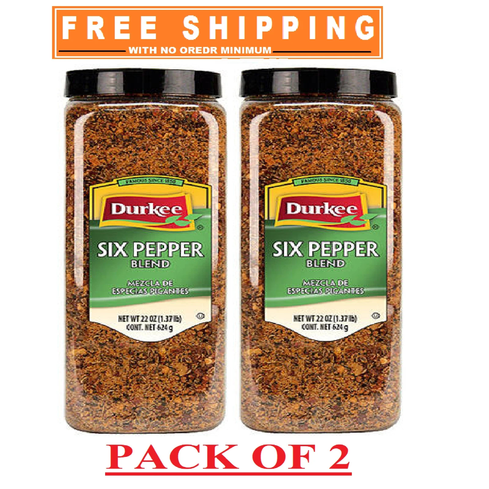 2 Pack – Durkee Six Pepper Blend 22 oz.