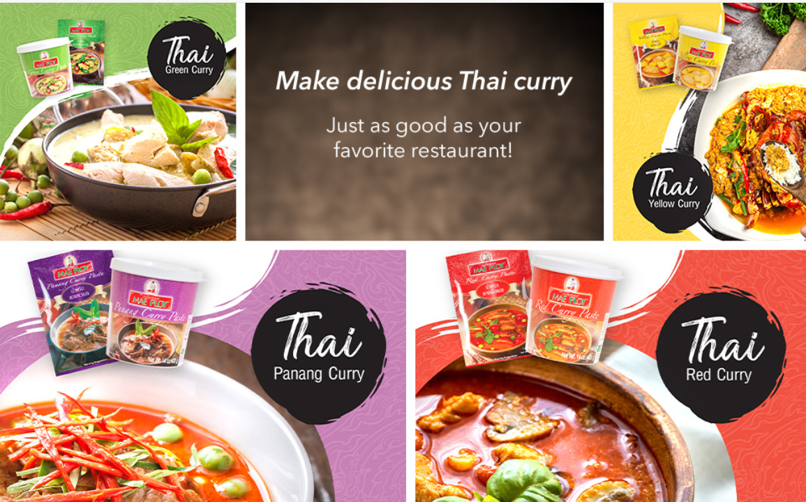 BIG Size 2lb 3oz (1000g) Mae Ploy Red Curry Paste Authentic