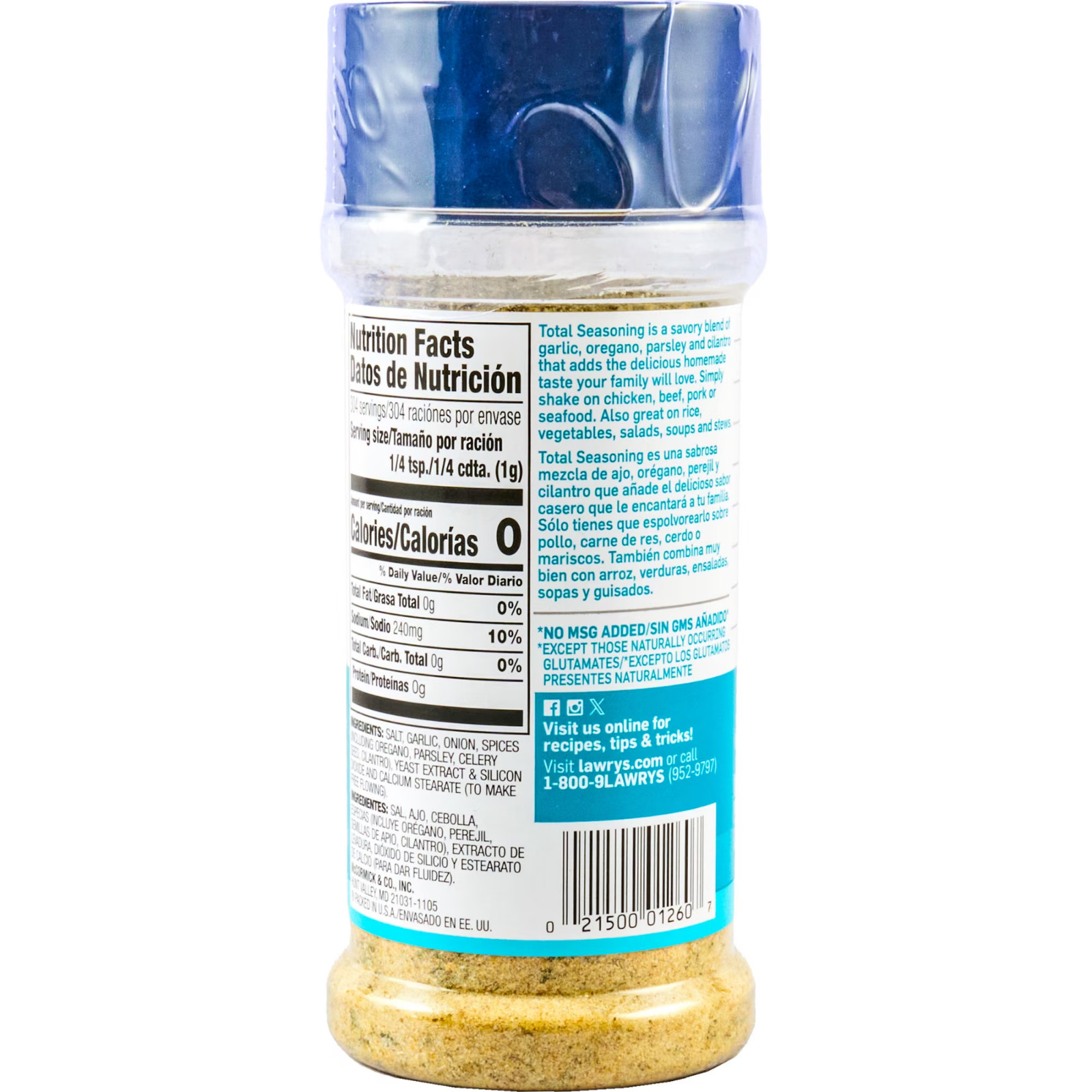 Lawry’s Casero Total Seasoning, 10.75 oz