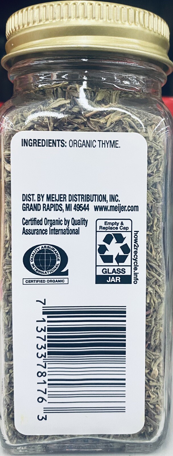 2x TRUE GOODNESS USDA Organic Thyme Leaves Spice – 0.78 oz Jar – 2 PACK
