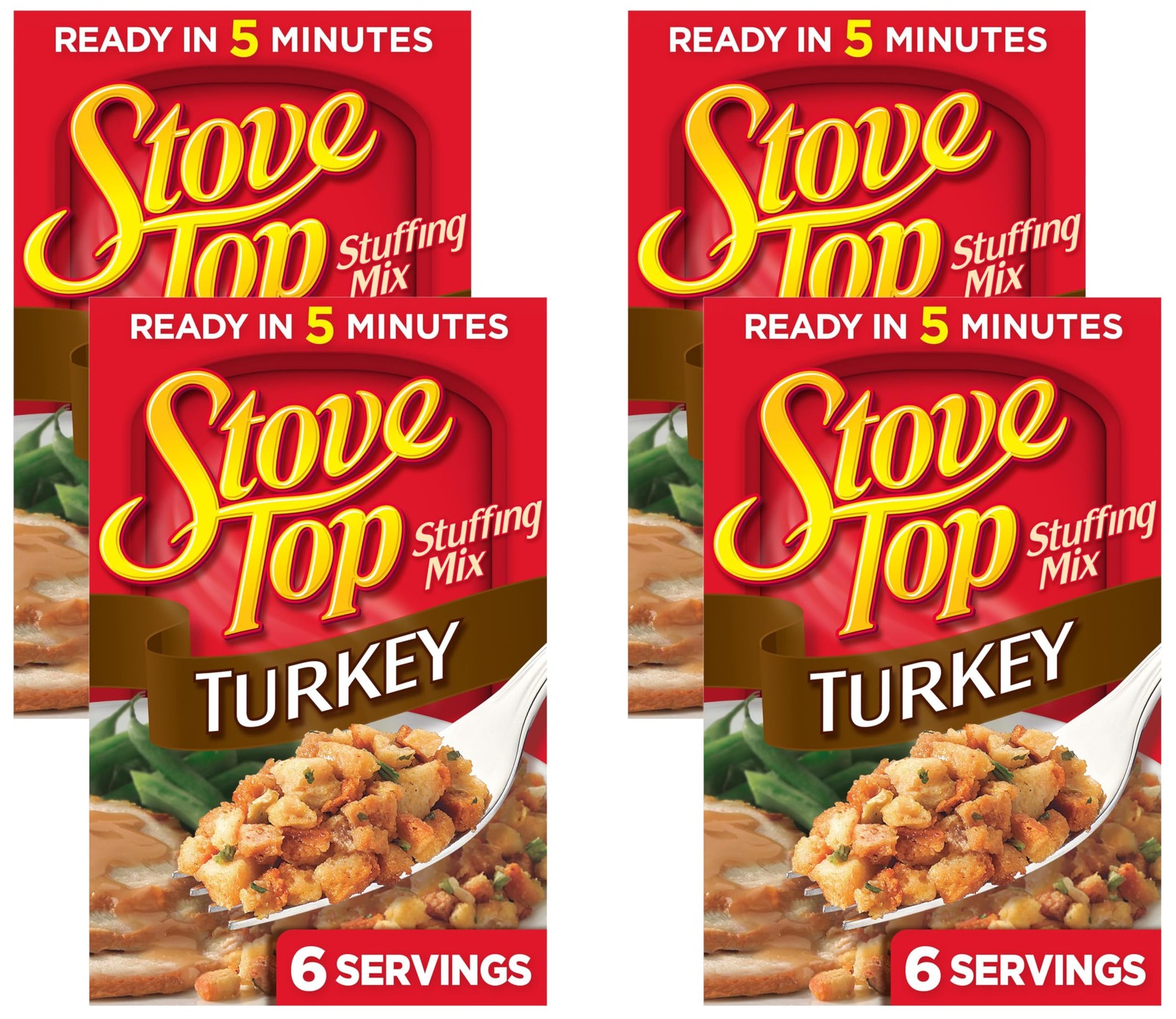 Stove Top Stuffing Mix, 1 Box, for Dinner Sides and 6 Ounce (Pack of 4)