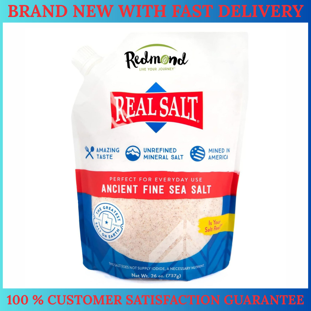 Natural Fine Sea Salt Unrefined Gluten Free 26oz Pouch Seasoning