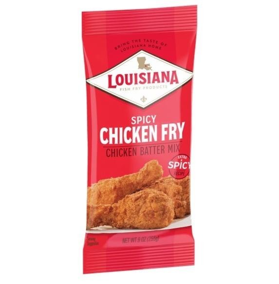 Louisiana Fish Fry Crispy Spicy Chicken Coating Powder Mix, 9 oz Bag (2 Pack)