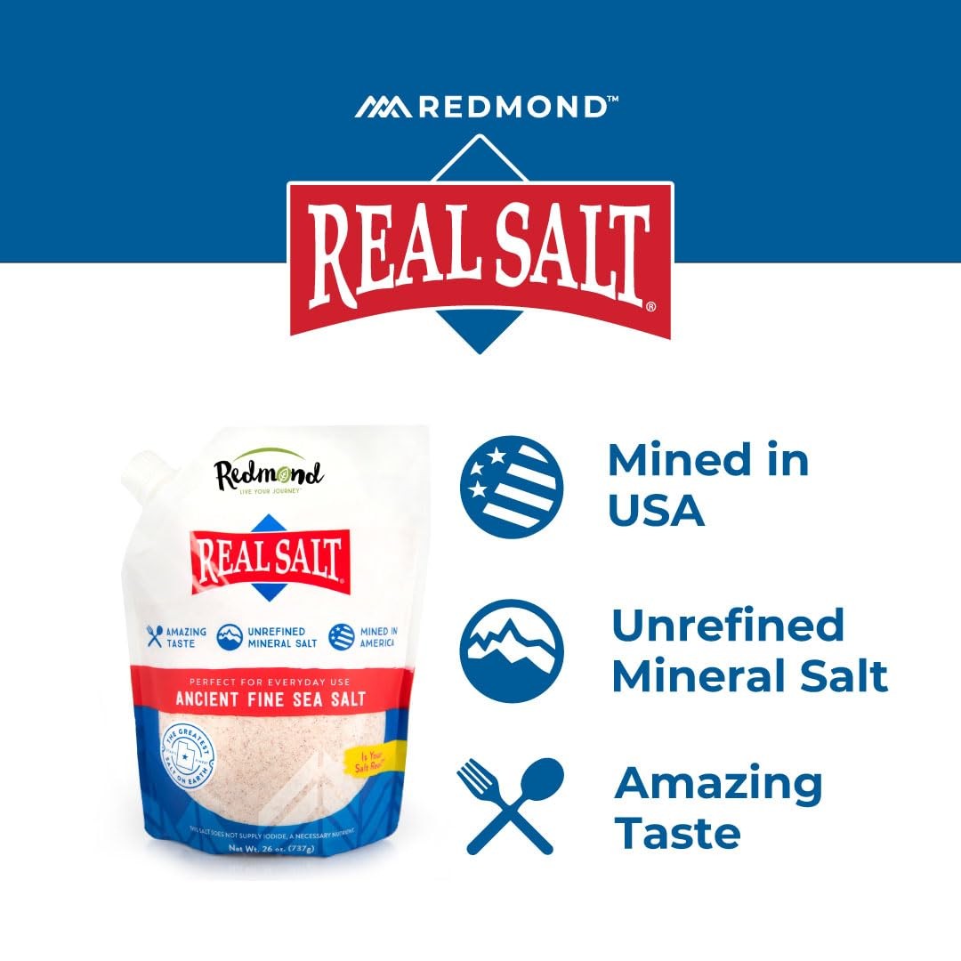 REDMOND Real Sea Salt – Natural Unrefined Gluten Free 26 Ounce (Pack of 1)
