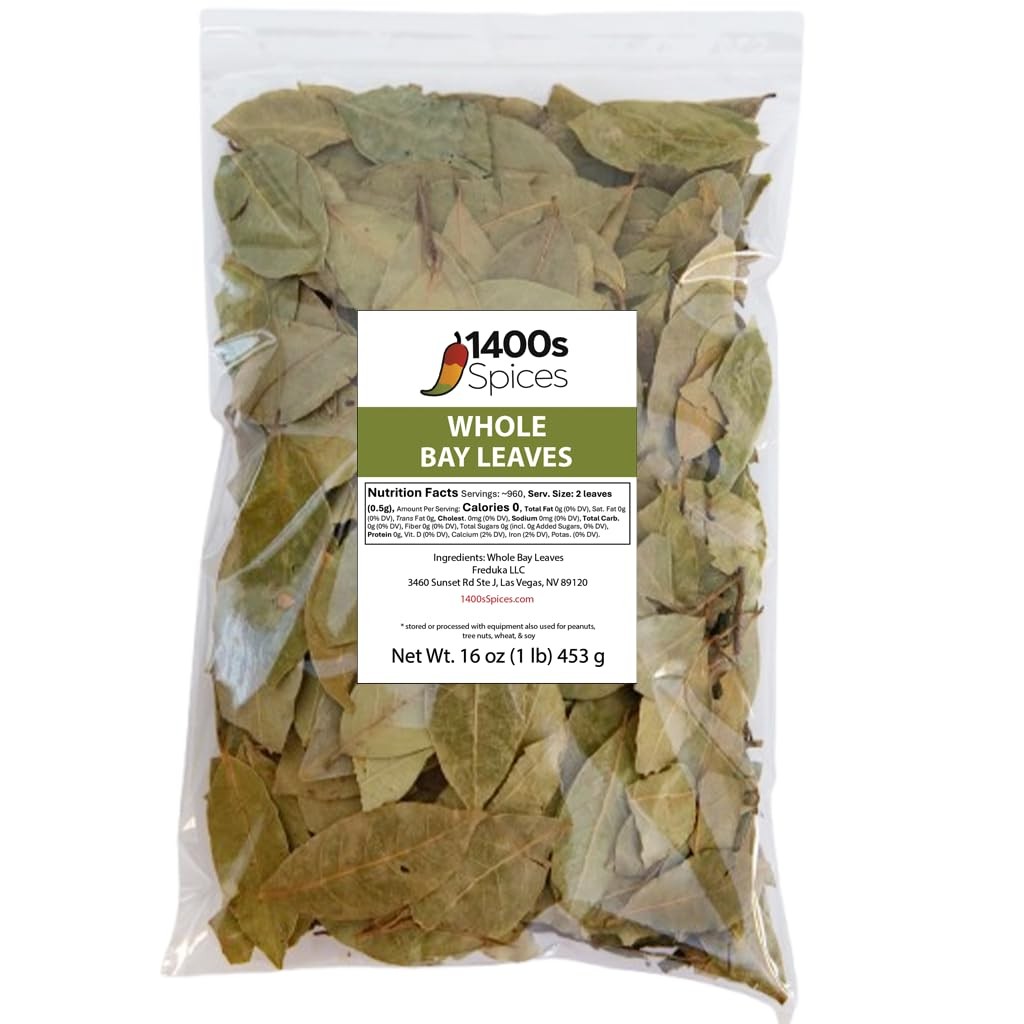 1lb Bay Leaves Semi Selected (whole and broken leaves), Hojas de Laurel, Bulk…