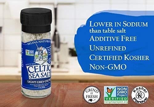 Celtic Sea Salt Light Grey Course with Built in Grinder 3 oz