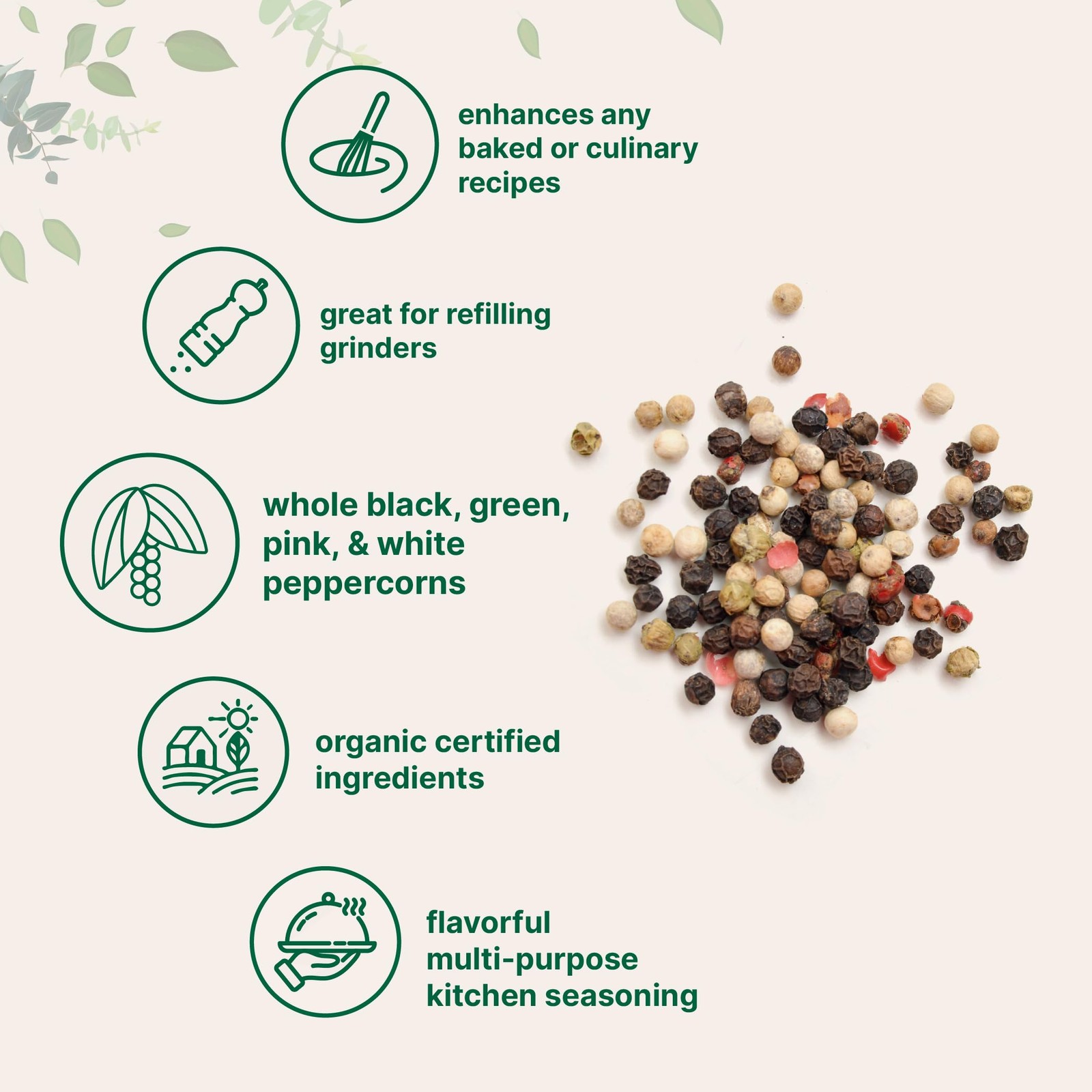 Micro Ingredients Organic Rainbow Peppercorns, 2 lbs