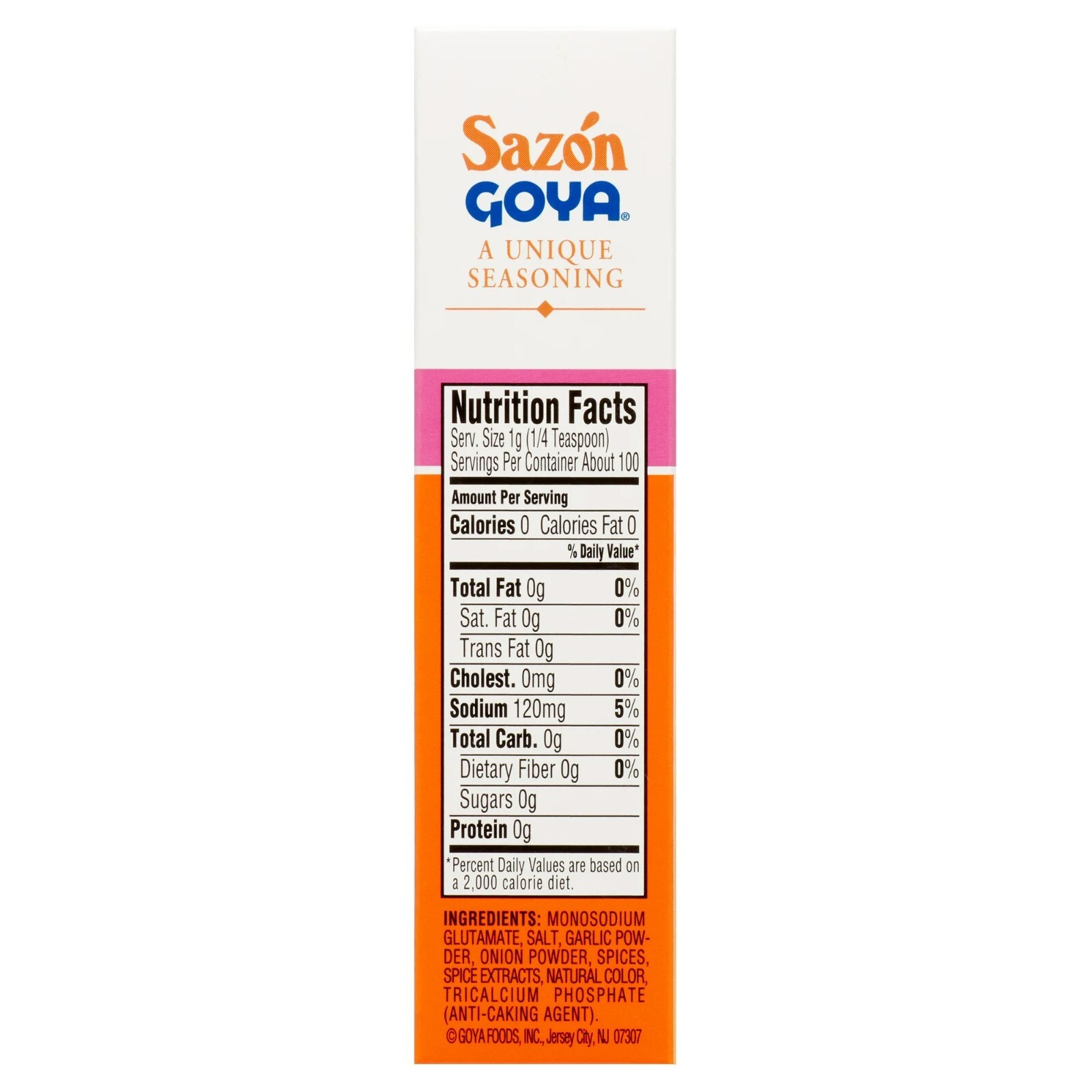 Goya Sazon Sin Achiote (Without Annatto) 3.52 oz, 20 Packets/Sobres, 3 Pack