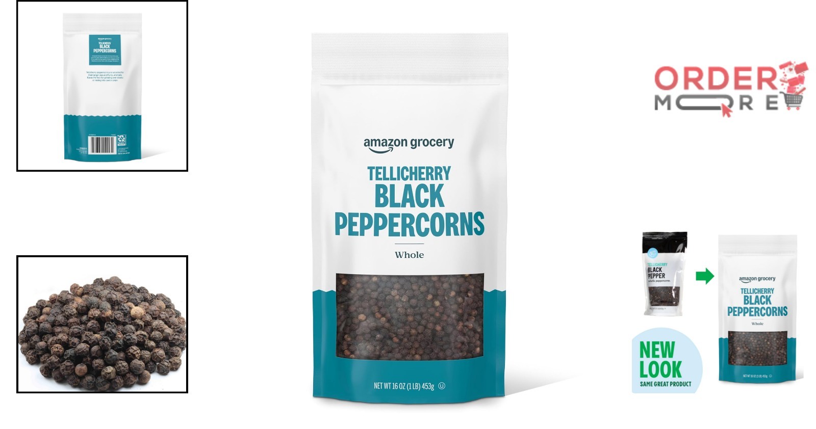 Black Peppercorn Whole 16oz Fresh Spices for Cooking Seasoning