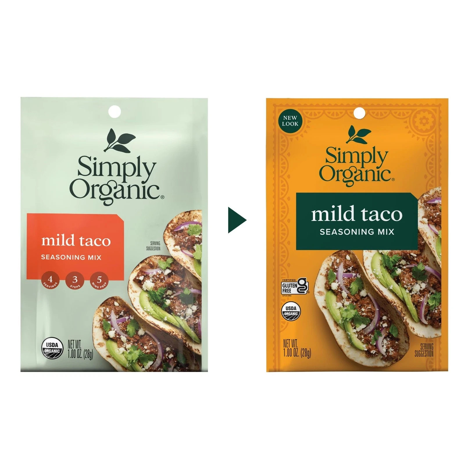 Simply Organic Mild Taco Seasoning 1 oz Packets – Pack of 12 | Organic, Vegetari