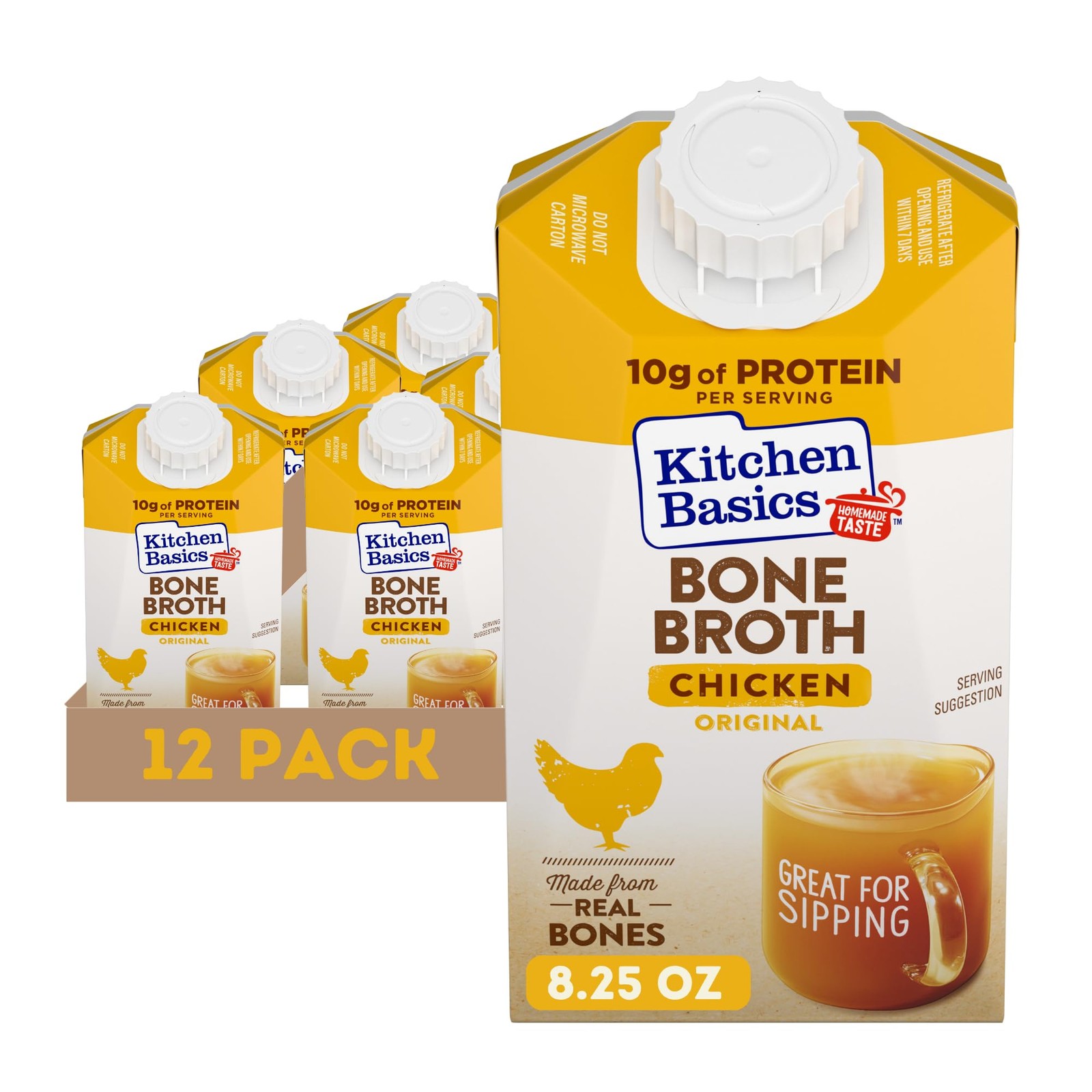 Kitchen Basics Chicken Bone Broth, 8.25 oz. Carton Pack of 12 Great size for …
