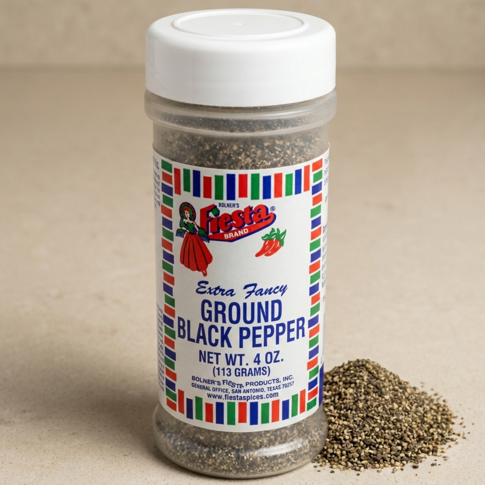 Bolner’s Fiesta Ground Black Pepper 4 oz World’s Finest Texas Spice