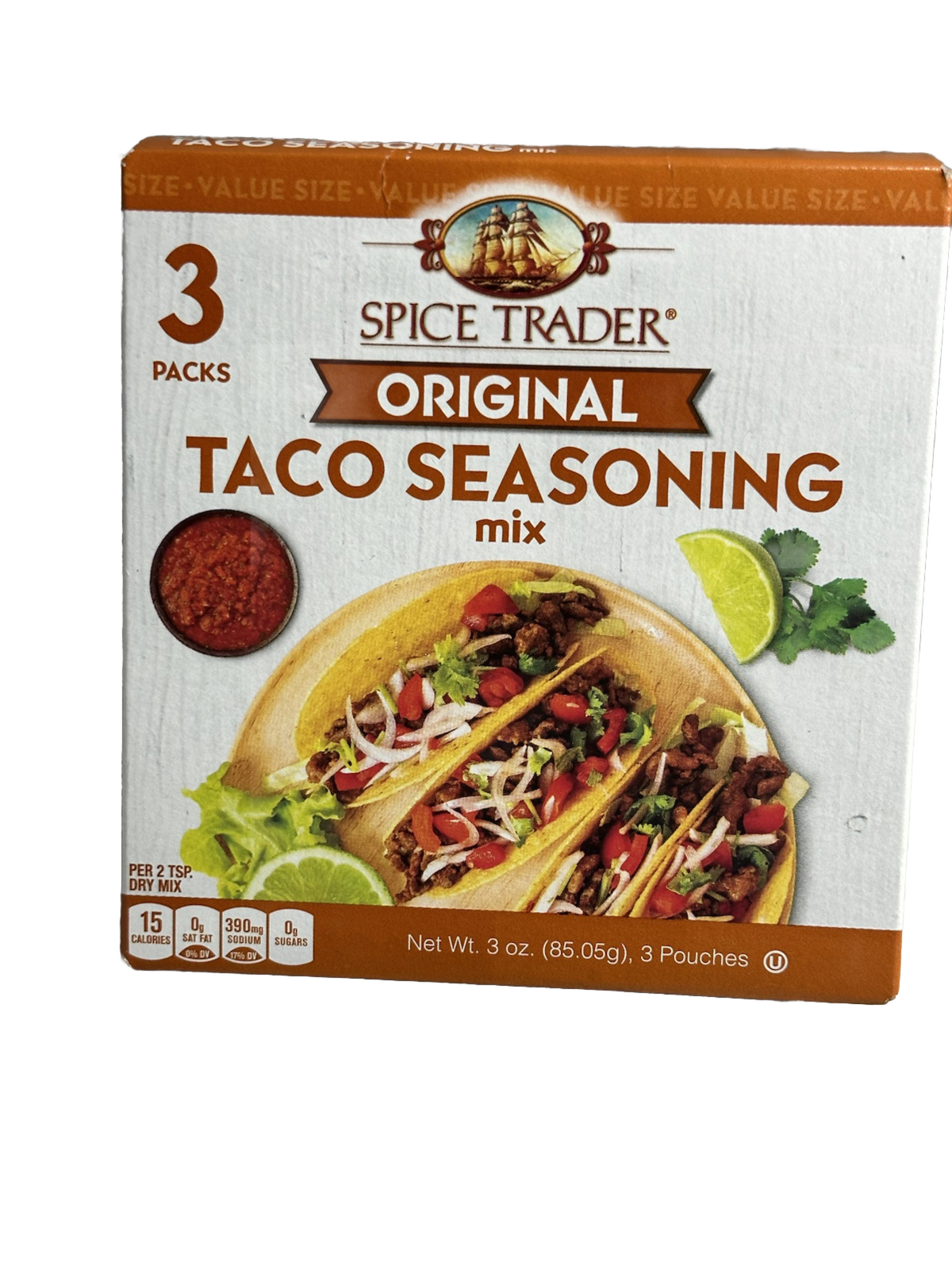 Spice Trader Original 3pack-Pouches Box Taco Seasoning Mix. 3oz/85.05g