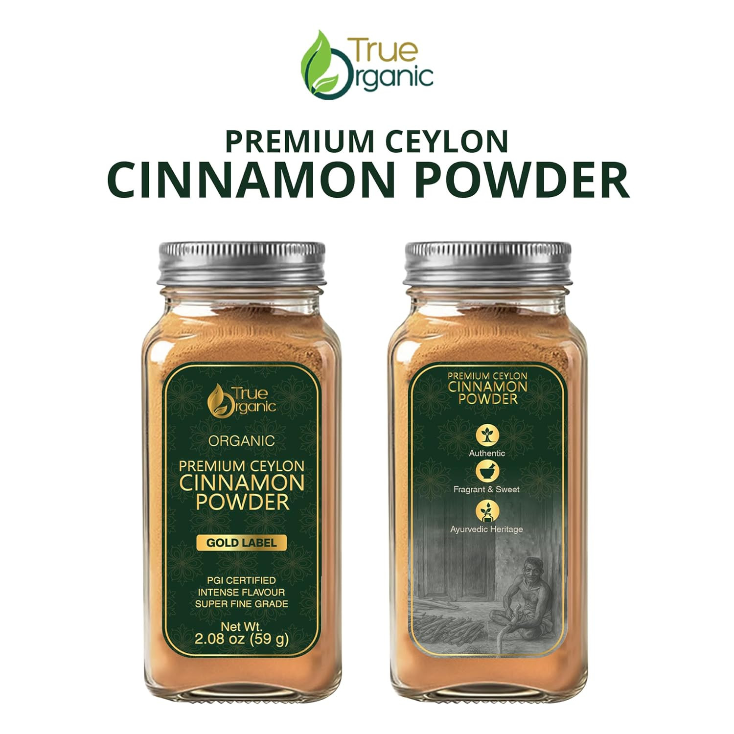 Premium Ceylon Cinnamon Powder | 2.08 Oz | Extra Fine Grade | Intense Flavor | P