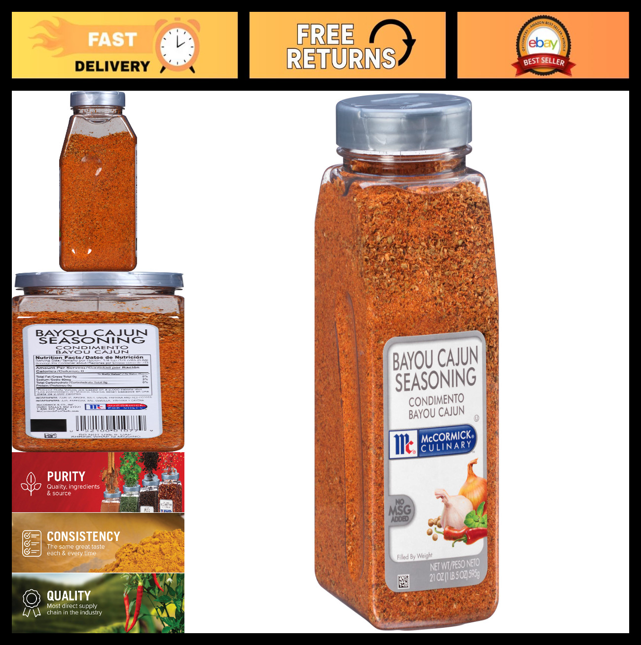 Cajun Seasoning 21 oz – Aromatic Spices for Catfish, Crawfish, Jambalaya & Gumbo