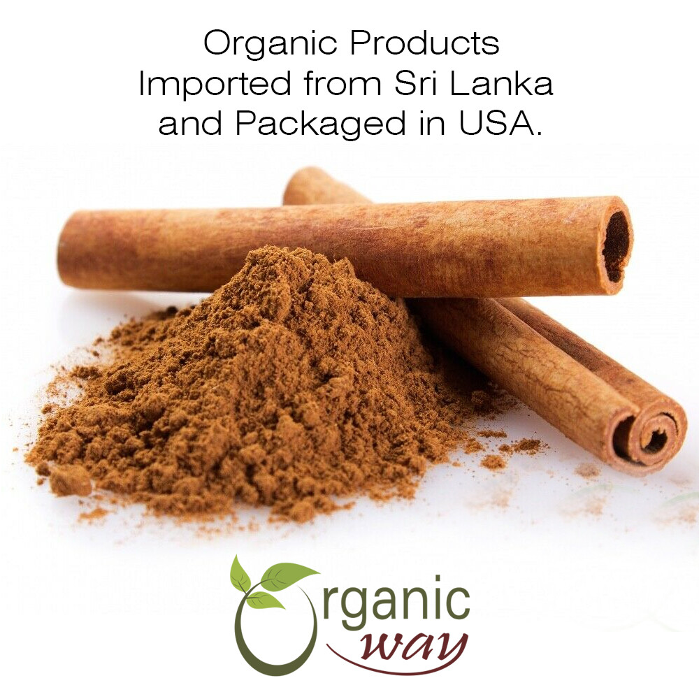 Organic Way Cinnamon True Ceylon Cut & Sifted – USDA & Kosher Certified