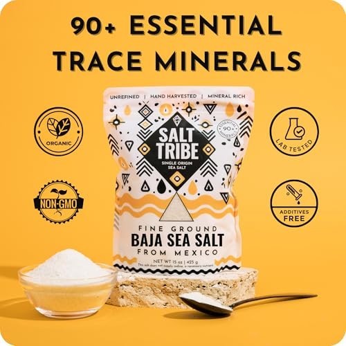 Fine Ground Baja Sea Salt 4 Pounds 90 Trace Minerals Low Sodium Hand Harvested
