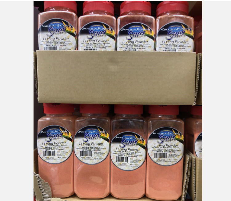 (5) Packs of LI HING MUI POWDER 1.5 lb (24 oz) HAWAIIAN RAINBOW SNAX