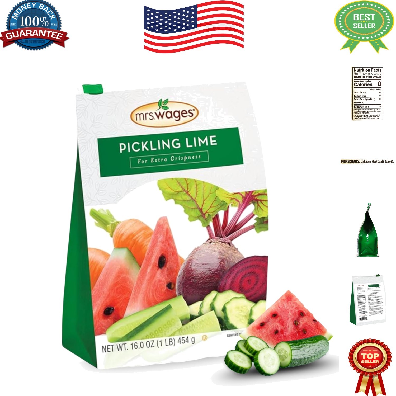 Simple & Effective 1 lb Pickling Lime for Delicious, Homemade Cucumber Pickles