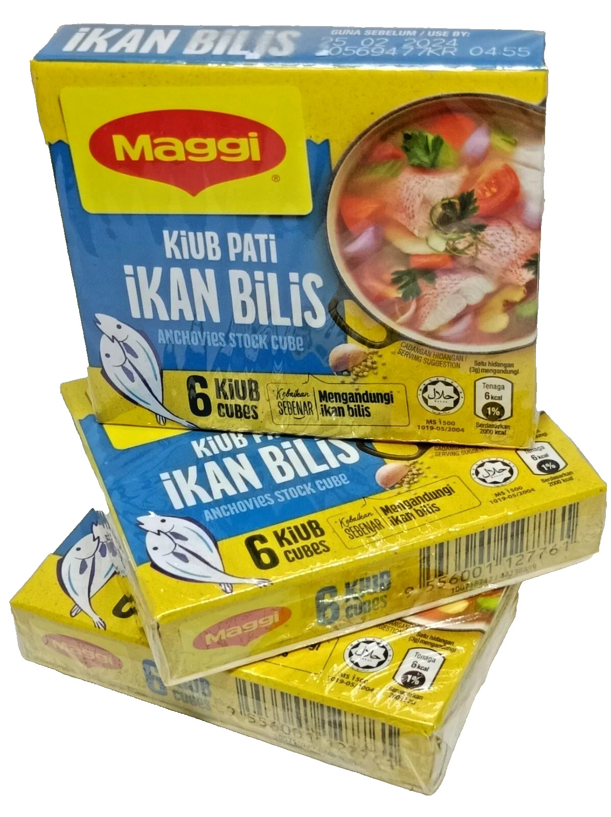 MAGGI Anchovy Stock Cubes (Ikan Bilis) 3 Packs 180g – Authentic Malaysian Taste