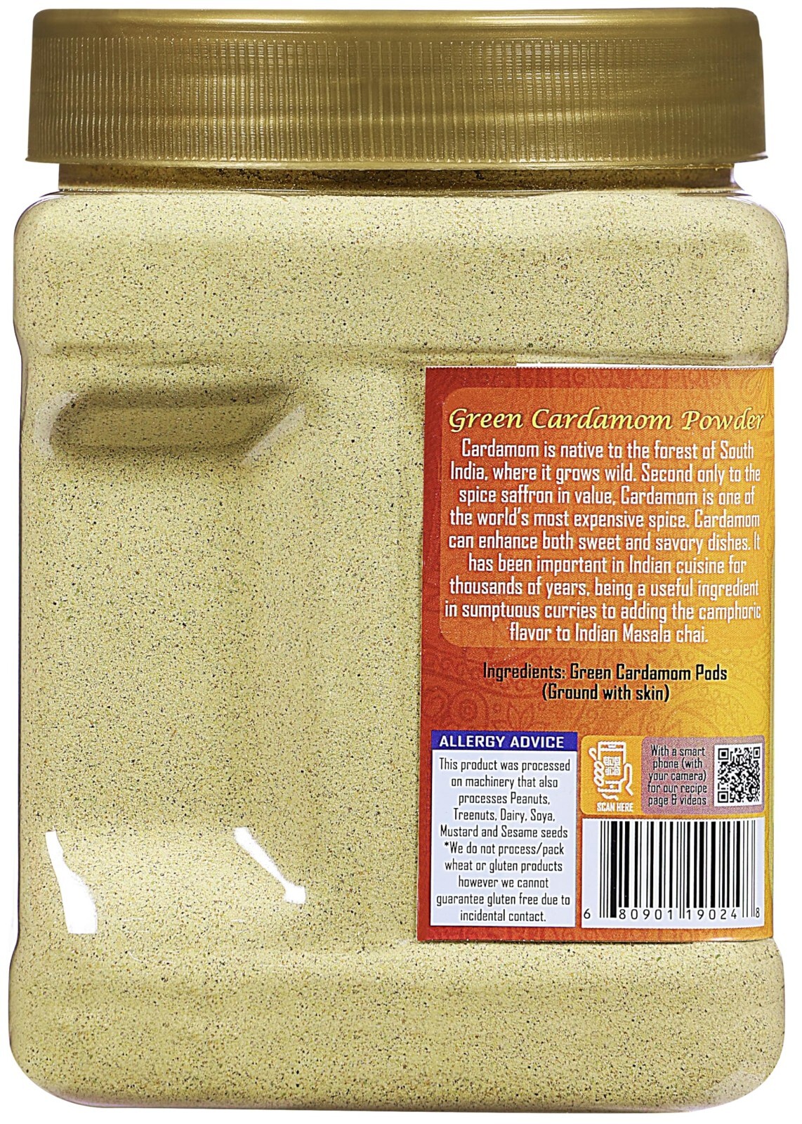 Rani Green Cardamom Pods Powder, Ground with Green Husks (Hari Elachi) 17.5oz