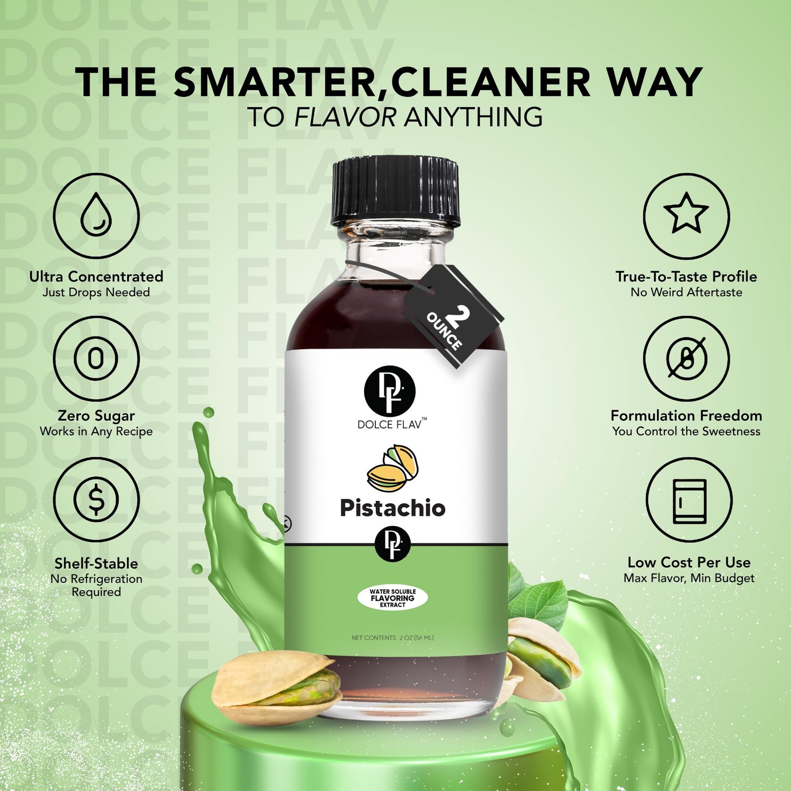 Pistachio Extract – 2 Ounce Water-Soluble Kosher, Sugar-Free, Concentrated Nu…