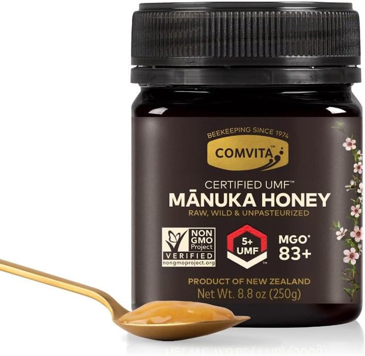 Comvita Raw Wild New Zealand Manuka Honey Certified UMF 5+ MGO 83+ 8.8 oz (250g)