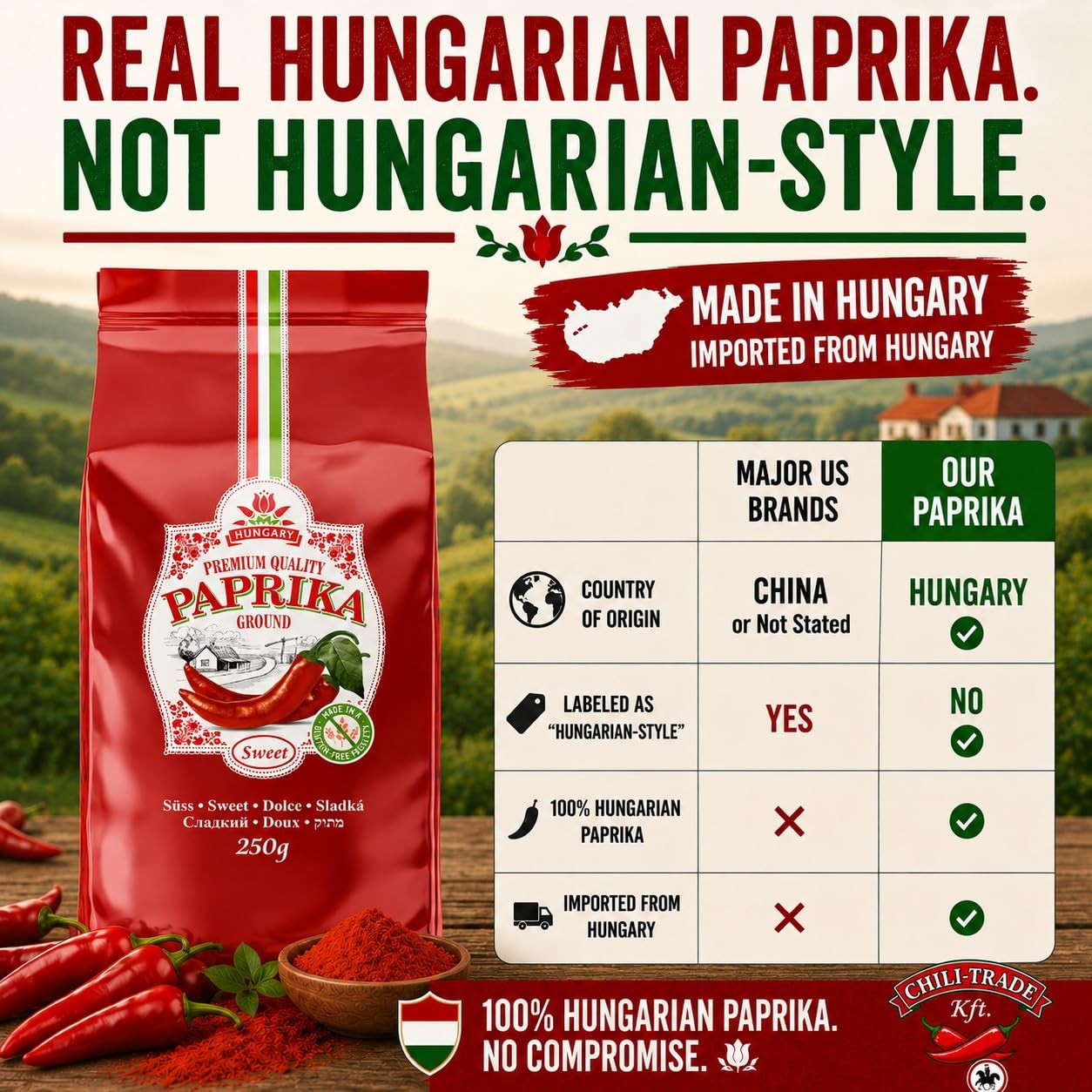 Hungarian Sweet Paprika (8.8oz/250g) Imported from Kalocsa, Hungary 250g