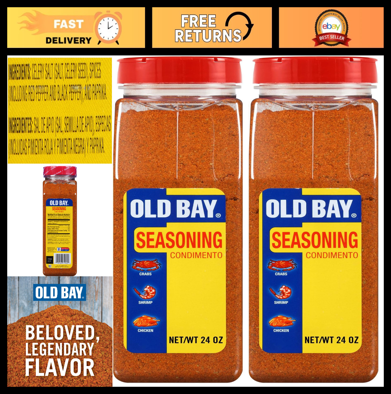 All-Purpose Seasoning 24 oz – Unique Blend of 18 Spices for Crabs, Shrimp, Poult