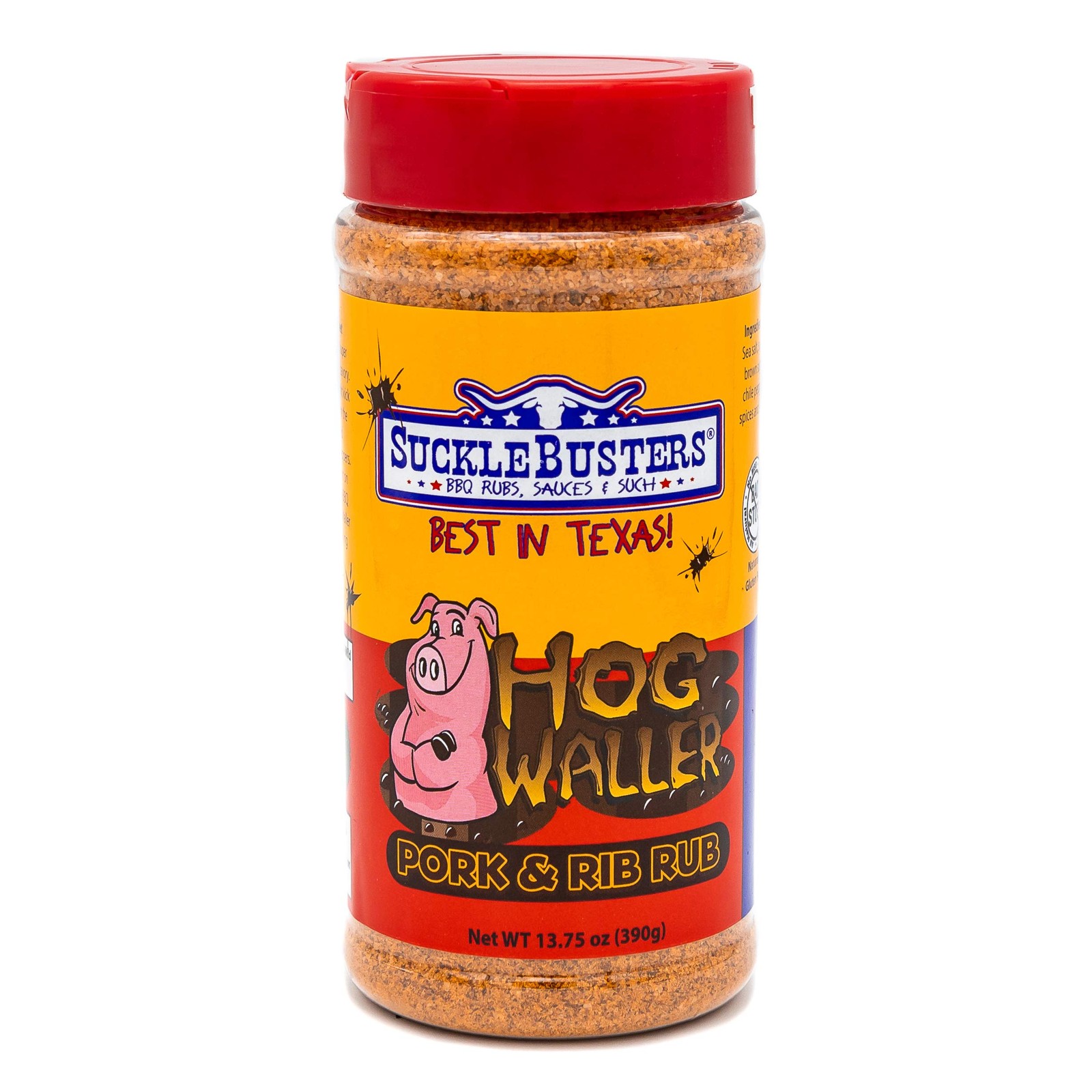 SuckleBusters Hog Waller Pork BBQ Rub 13.75oz Gluten Free No MSG Seasoning