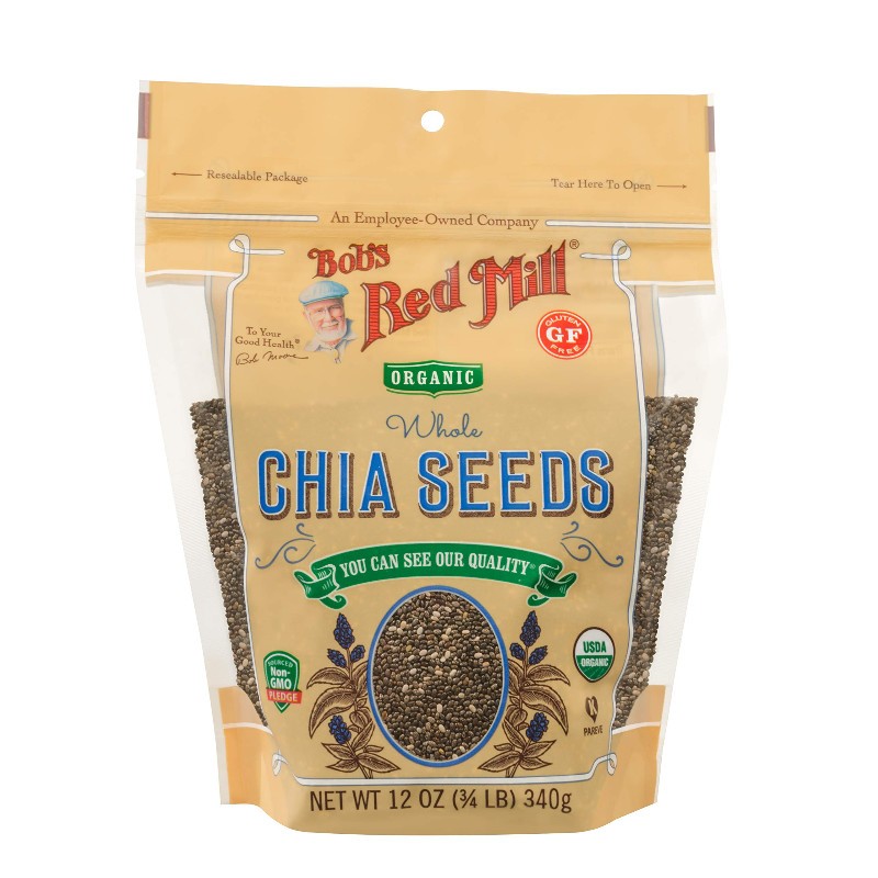 1x Bob’s Red Mill Organic Gluten Free Whole Chia Seeds Natural Keto Baking 12oz