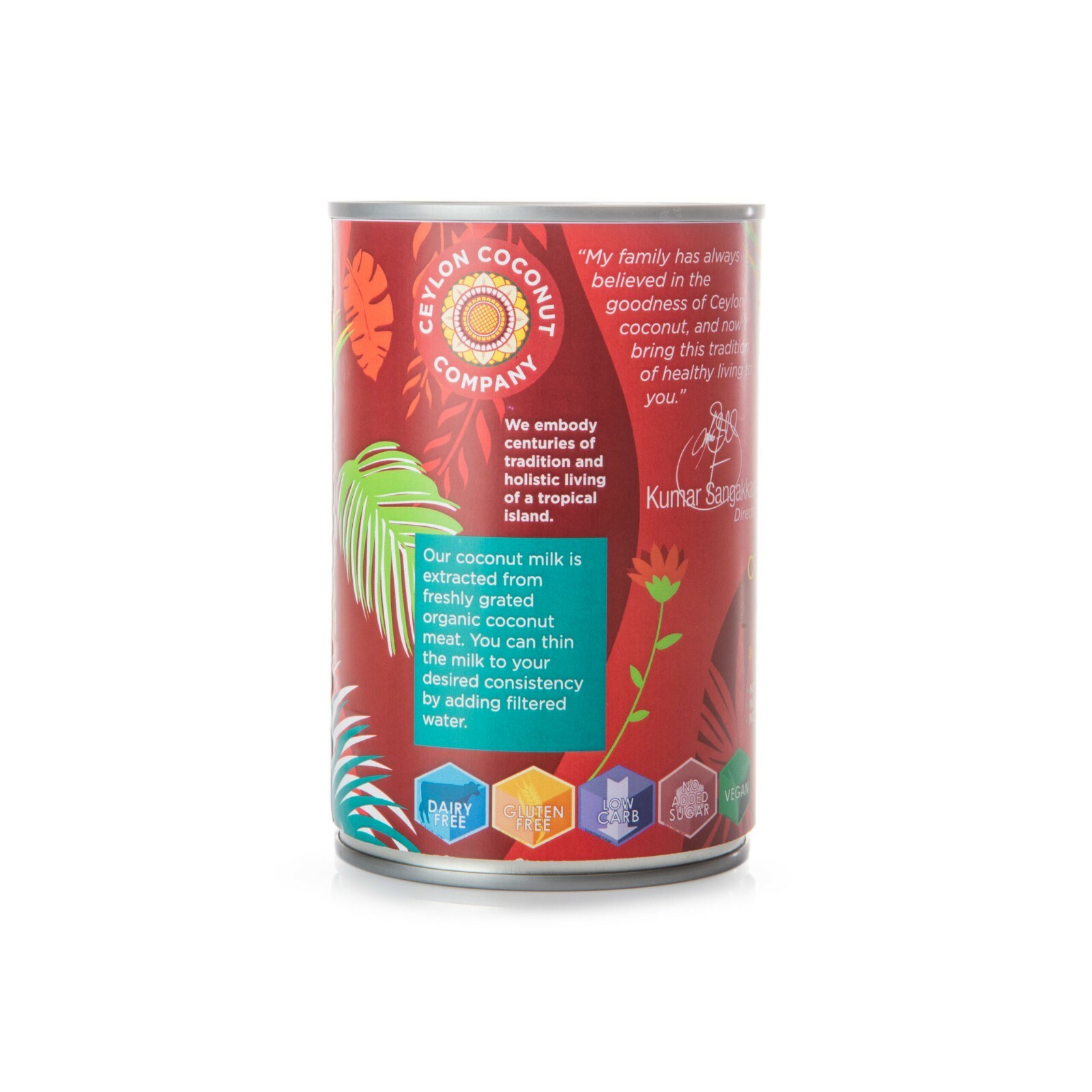 Organic coconut milk pure high quality 400ml 100% Organic Coconut Kernel Ceylon