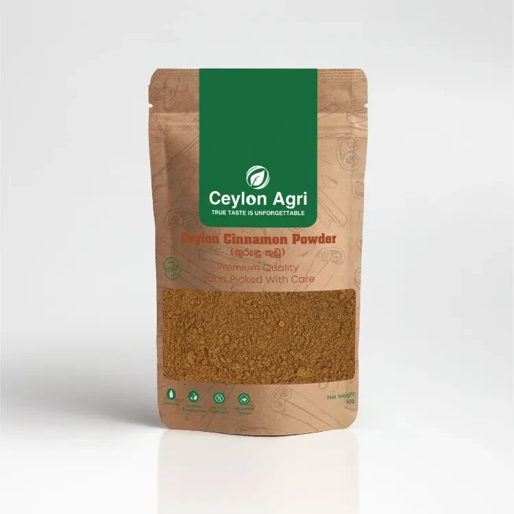 2×50g Pack Ceylon Agri : Ceylon Cinnamon Powder with Free Shipping