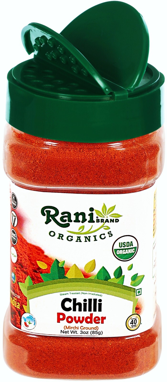 Rani Organic Chilli Powder (Mirchi Ground) 3oz (85g) PET Jar