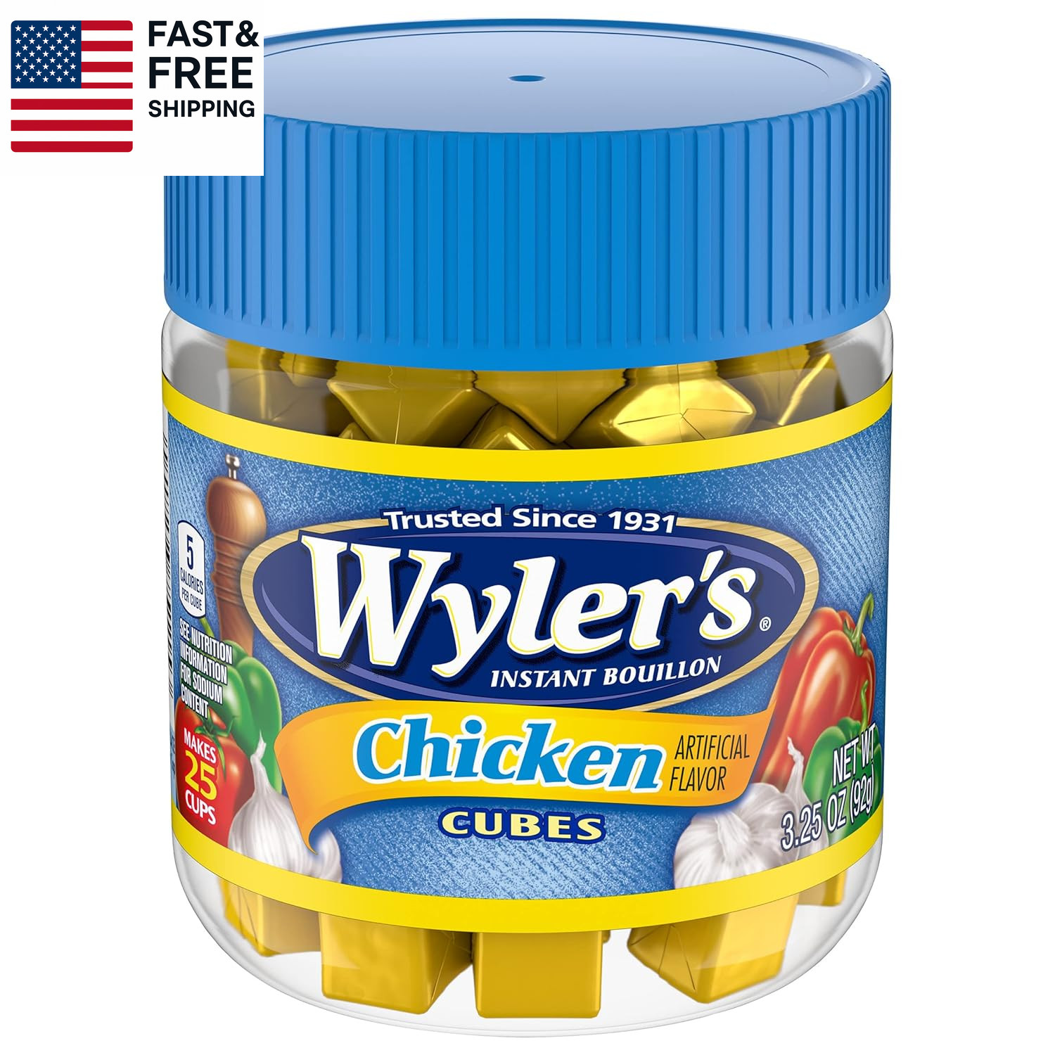 Instant Bouillon, Chicken Cubes, 3.25 Ounce (Pack of 8)