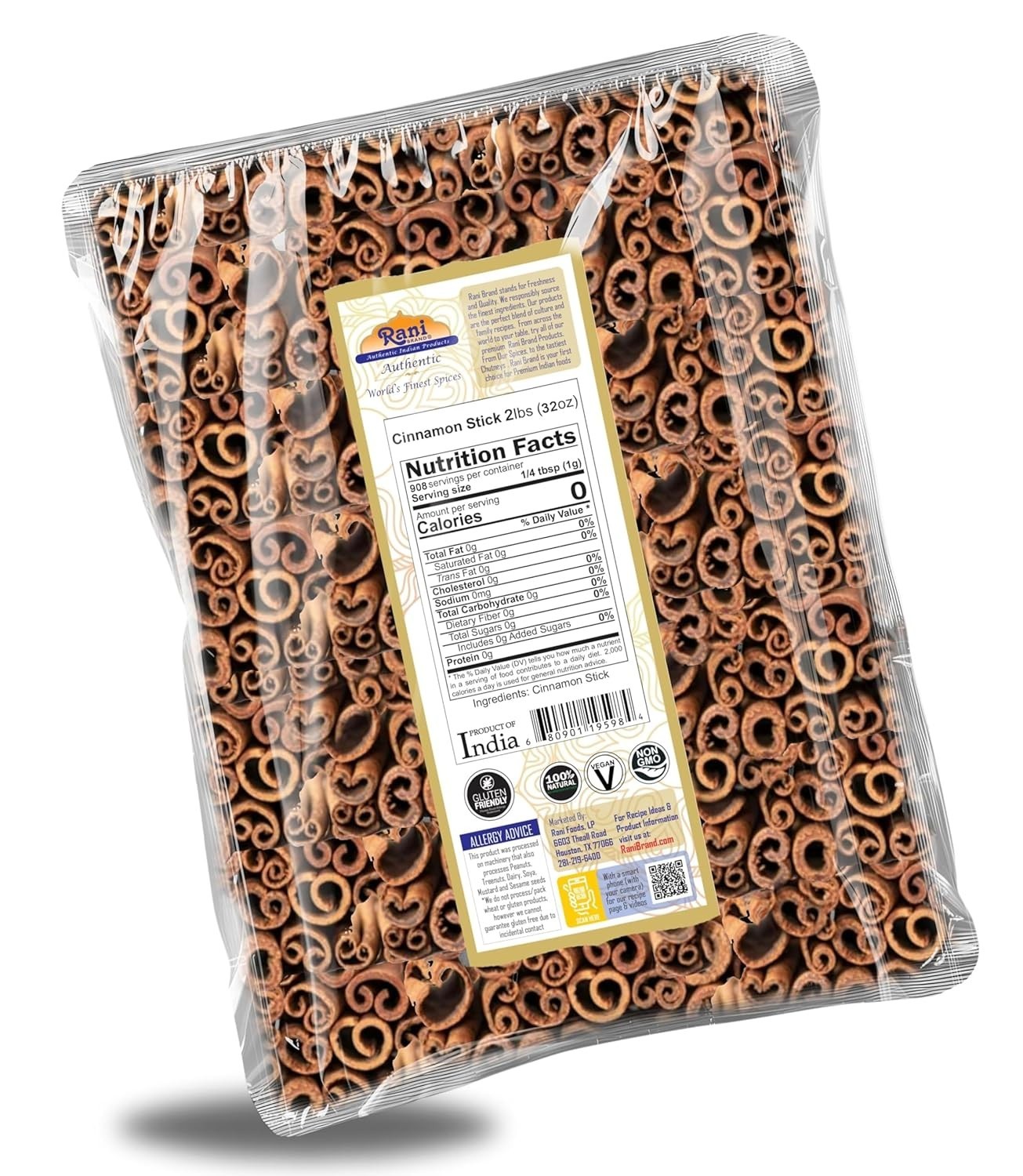Rani Cinnamon Sticks 32oz (2lbs) 908g Bulk Bag – 175-200 Sticks