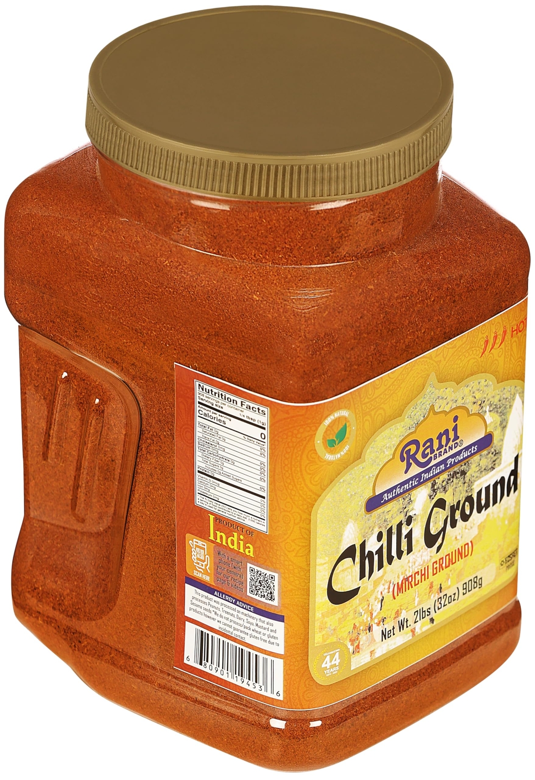 Rani Chilli Powder (Mirchi) Ground Indian Spice 32oz (2lbs) 908g Bulk PET Jar