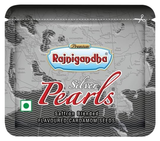 Rajnigandha Silver Pearls Saffron Blended Flavoured Pack Of 36-1.4 Gram