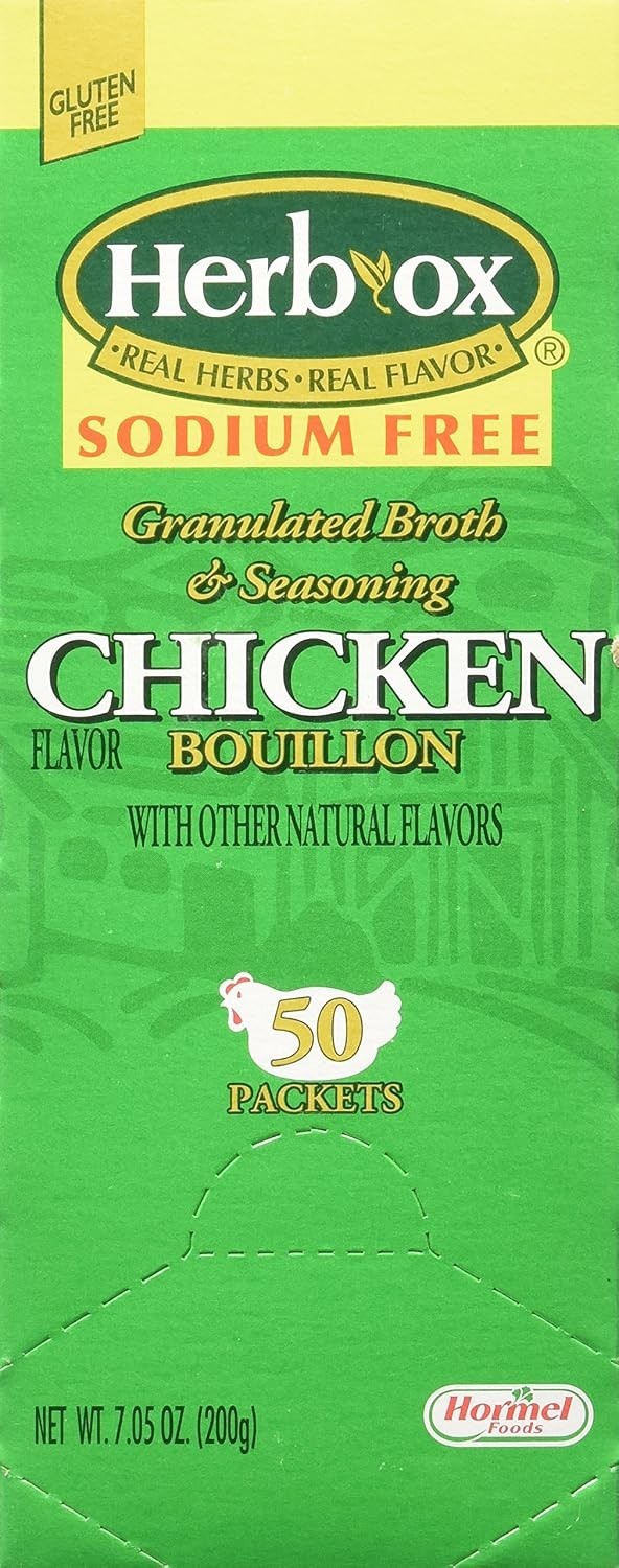 Herb Ox Chicken Bouillon Packets – 50 Sodium-Free Servings for Flavorful Meals