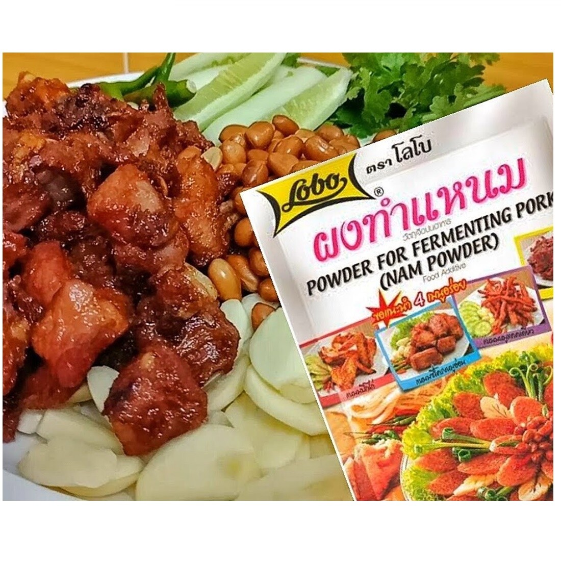 Lobo Fermenting Pork Nam Powder Thai Food And Curing Seasoning Mix Flavor 4x 70g